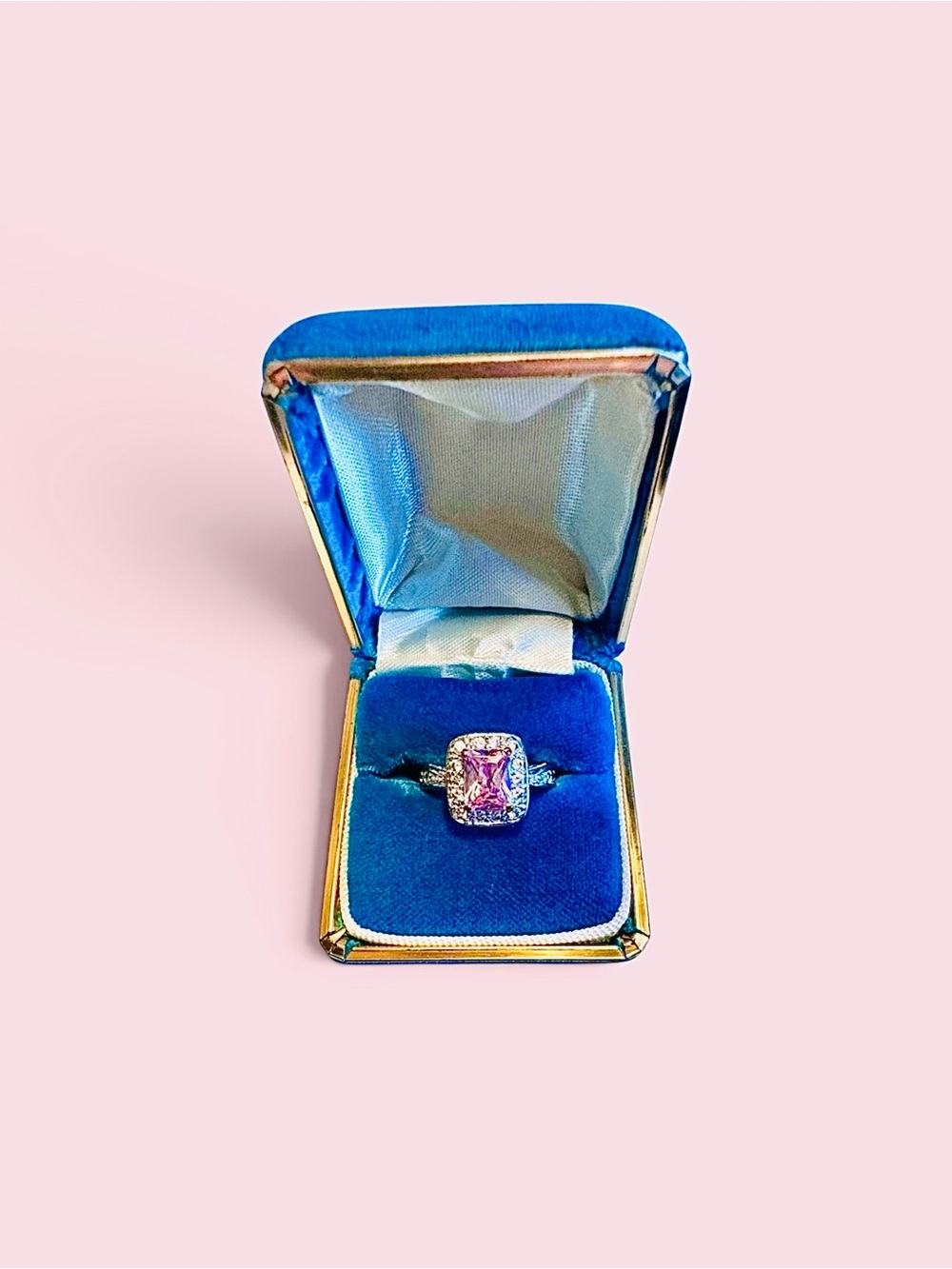 Vintage Pink Wedding/Engagement Ring